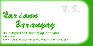 mariann baranyay business card